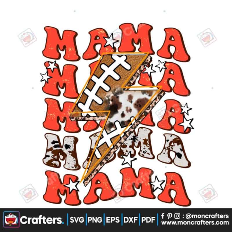 football-mama-cowhide-lightning-bolt-png