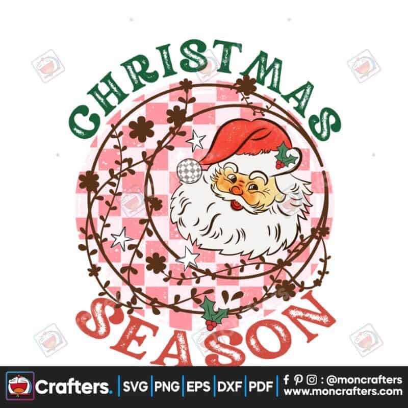 christmas-season-retro-santa-checkered