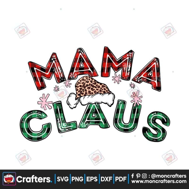 mama-claus-retro-christmas-buffalo-plaid
