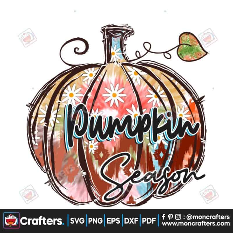 pumpkin-season-daisy-flower-tie-dye-png