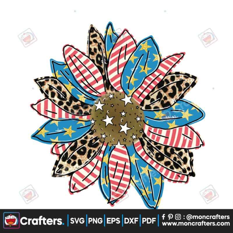 god-bless-america-flag-sunflower-doodle