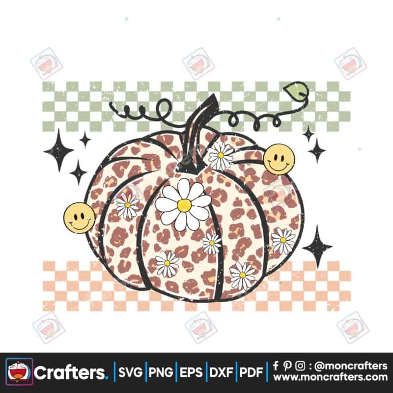 retro-pumpkin-season-checkered-png
