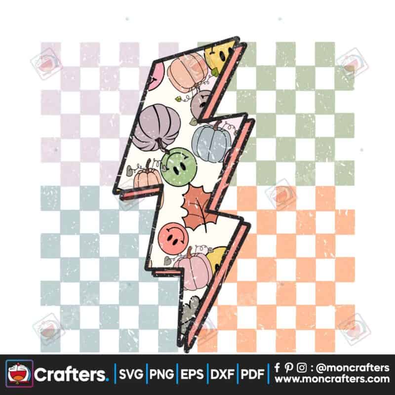 retro-fall-lightning-bolt-checkered-png