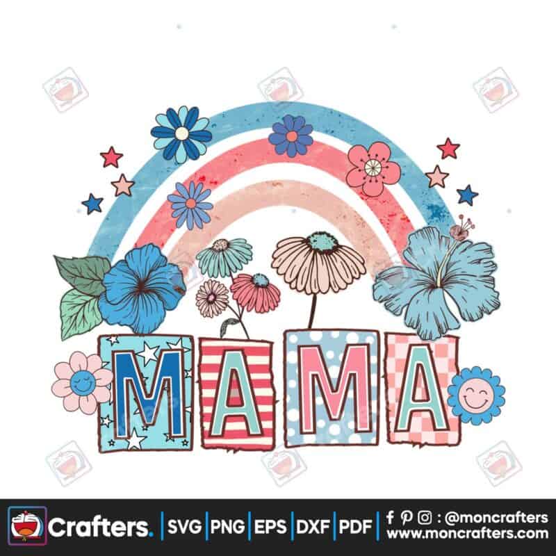 america-retro-wildflower-rainbow-mama
