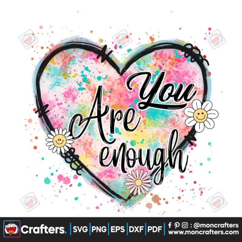 you-are-enough-heart-pastel-splash-paint