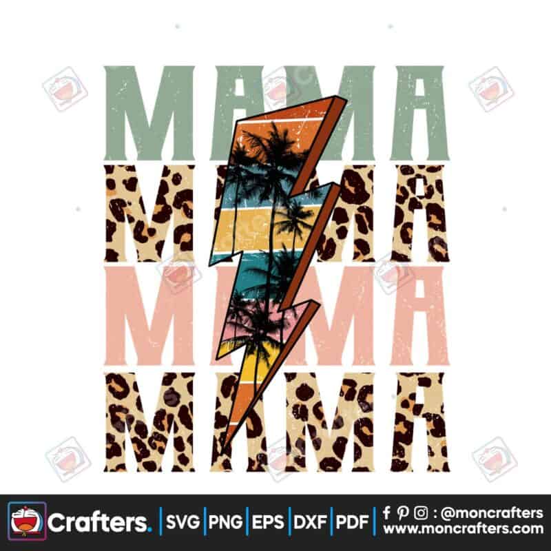 mama-stacked-lightning-bolt-summer-png