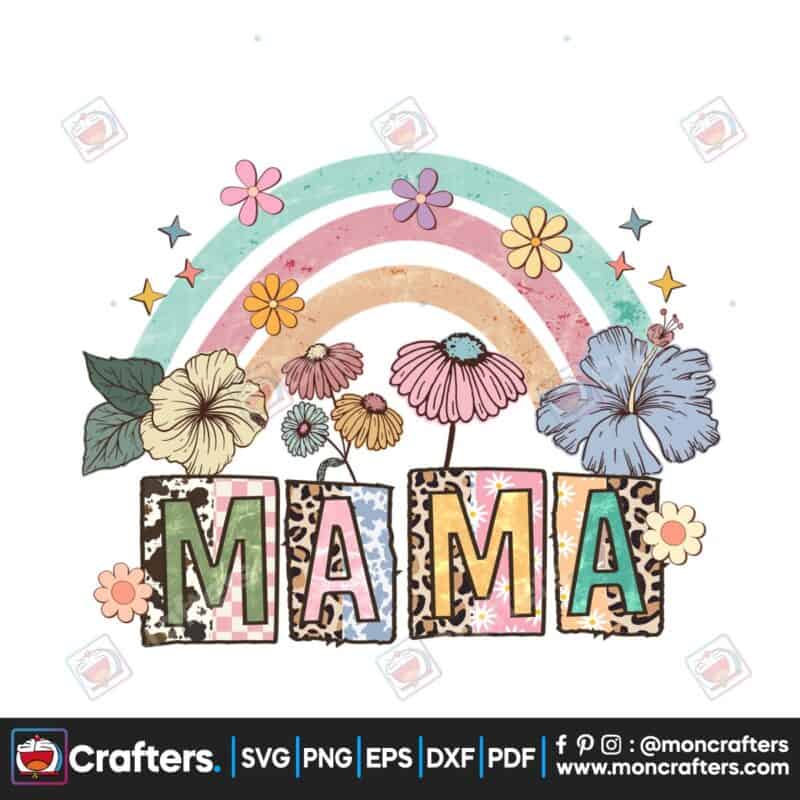 mama-retro-rainbow-boho-flowers-png