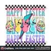 checkered-happy-easter-bunny-retro-png