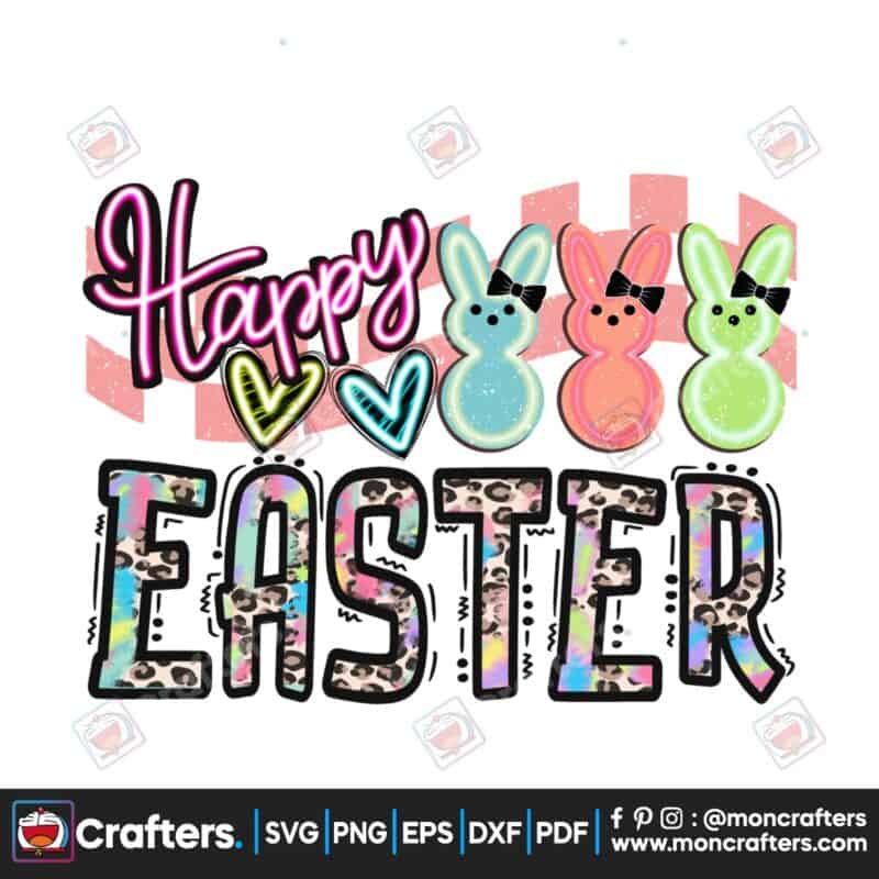 checkered-happy-easter-bunny-retro-png