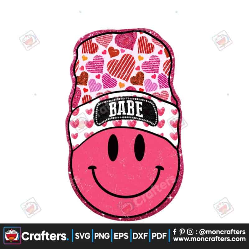 smiley-face-beanie-retro-babe-png