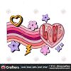 love-valentine-rainbow-retro-groovy-png