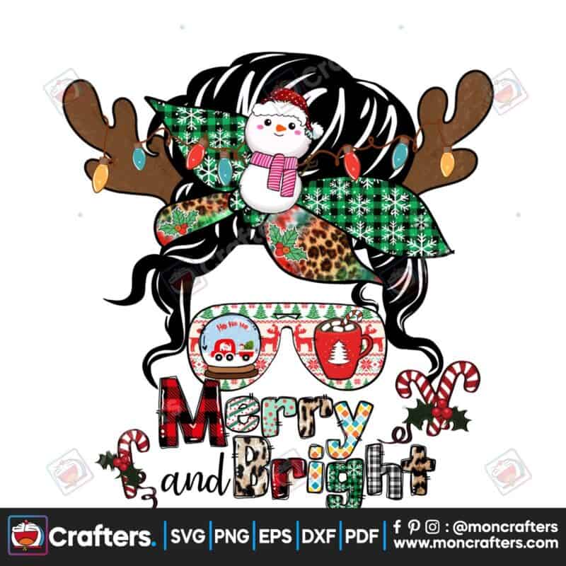 merry-christmas-mama-messy-bun-png