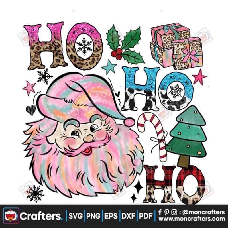 santa-ho-ho-ho-pink-merry-christmas-png