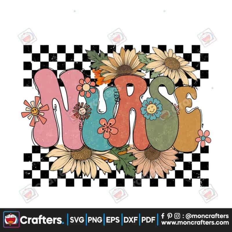 nurse-groovy-flowers-retro-sublimation