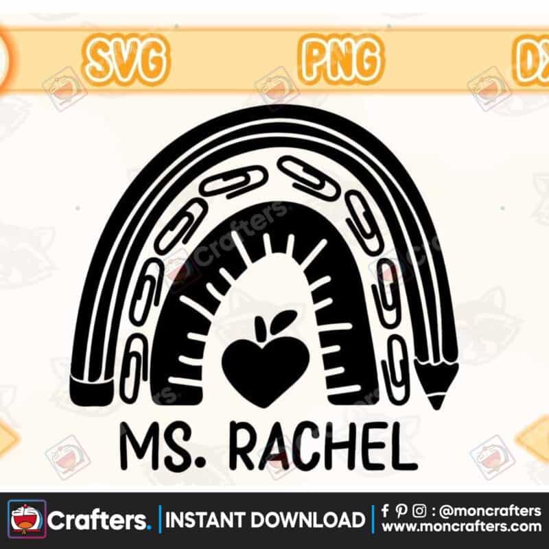 custom-teacher-name-rainbow-apple-instant-download