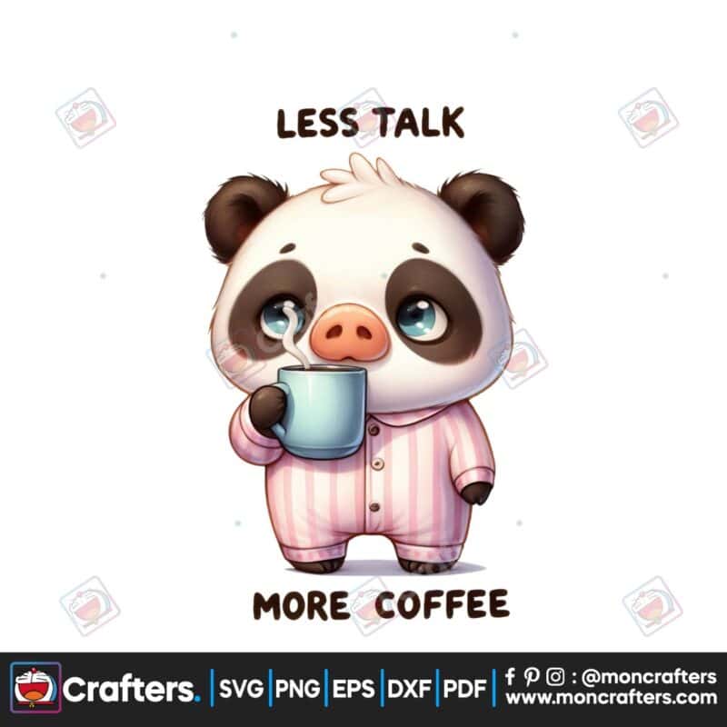 less-talk-more-coffee-pig-clipart-png