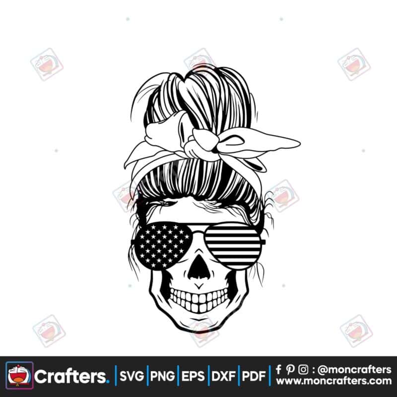 american-messy-bun-4th-of-july
