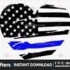 police-heart-svg-heart-blue-line-svg