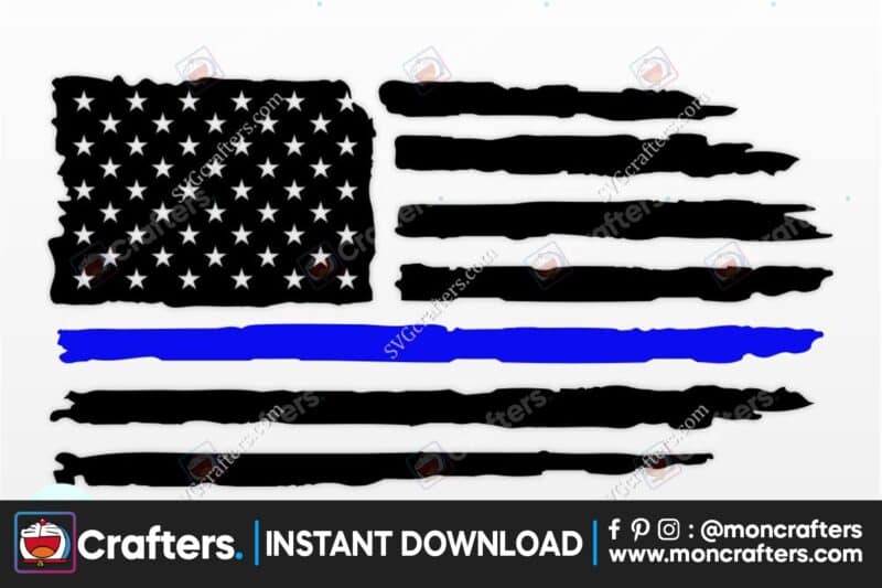 american-flag-thin-blue-line-svg