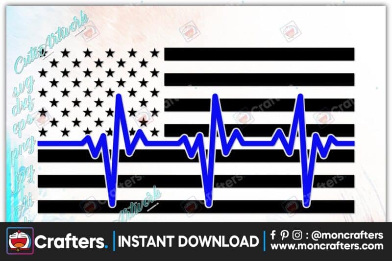 heartbeat-american-flag-police