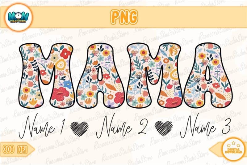 name-custom-mama-png-retro-mom-png-instant-download