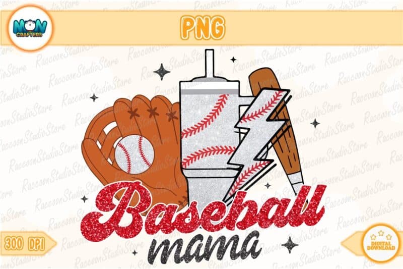 baseball-mama-png-glitter-mama-png-instant-download