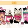 cat-mom-coffee-cups-png-hand-drawn-png-instant-download