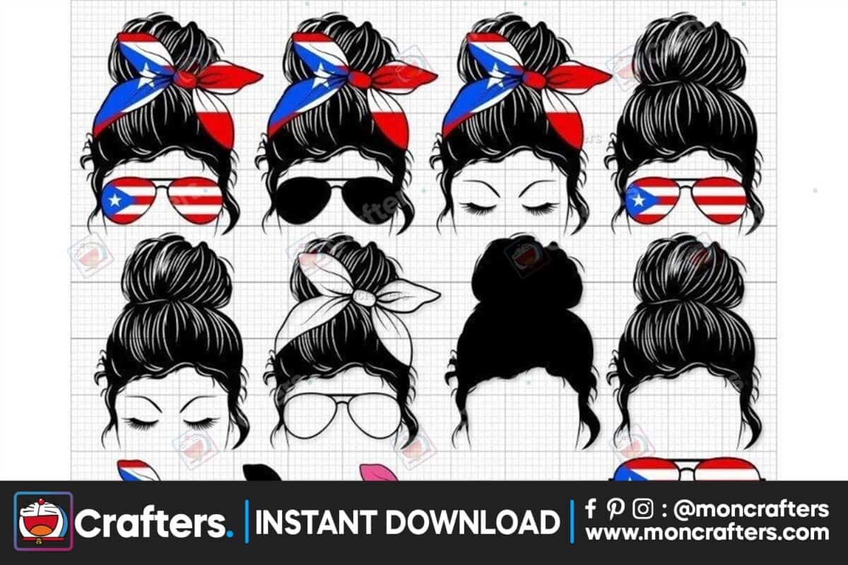 messy-bun-puerto-rico-svg-flag-svg