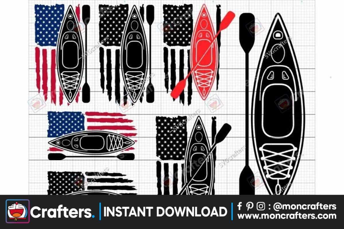 kayak-with-flag-svg-kayaking-svg