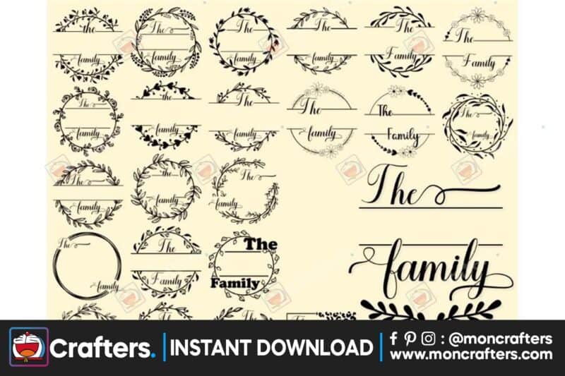 family-name-monogram-svg-bundle-svg