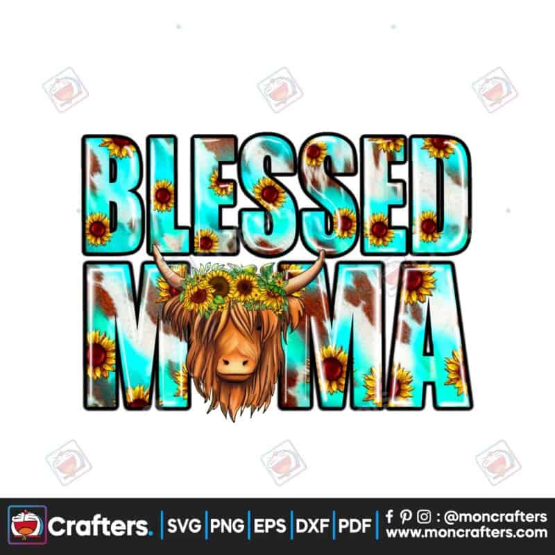 blessed-mama-sublimation-cow-mama-png