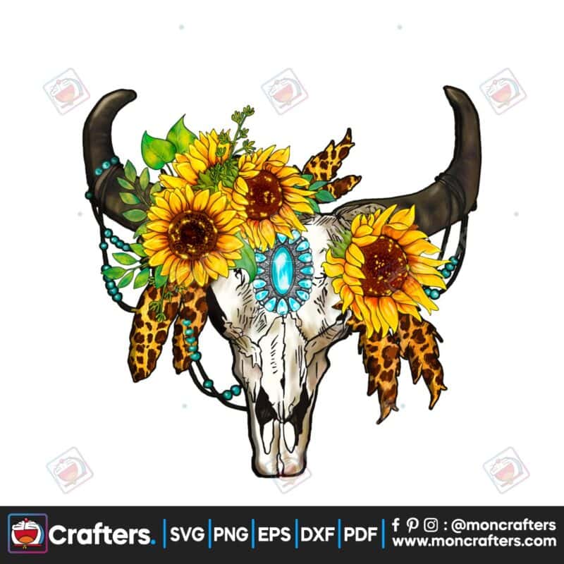 western-sublimation-bull-skull-feather