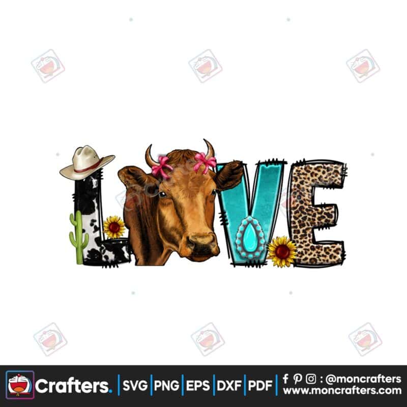 love-sublimation-cow-png-western-png