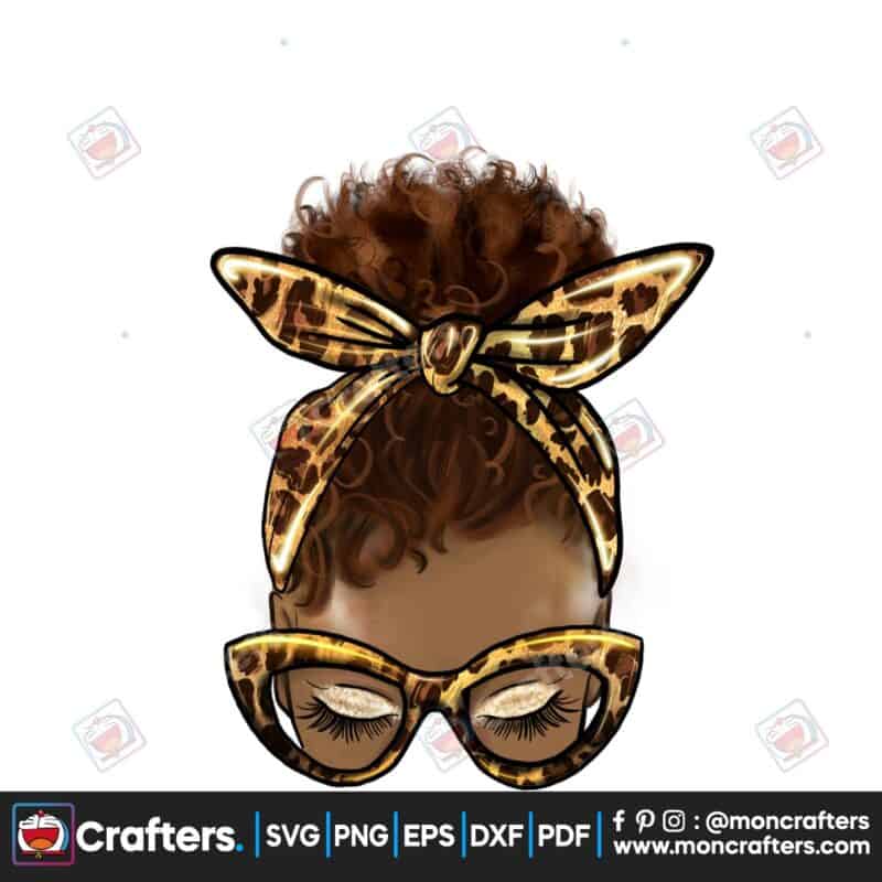 black-woman-clipart-afro-messy-bun-png