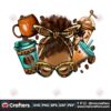 coffee-sublimation-afro-messy-bun-png