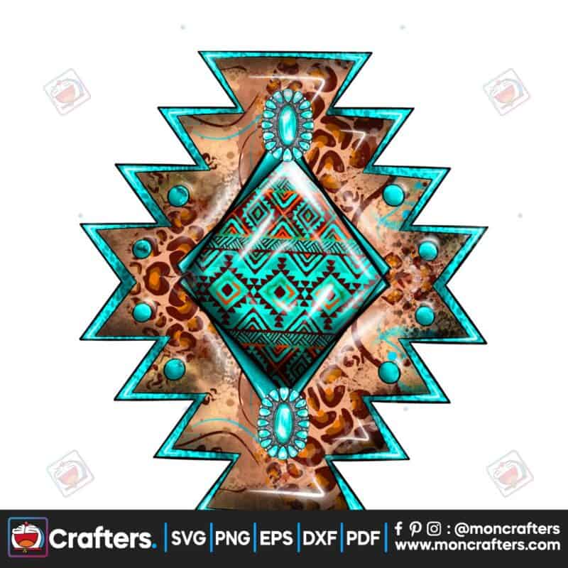western-sublimation-aztec-leopard-png