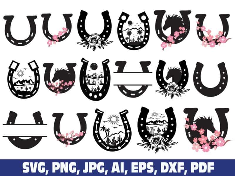 horseshoe-horse-shoe-desert-floral-svg