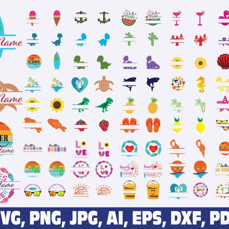 monogram-svg-png-split-name-frames-svg-summer-monogram-svg-beach-svg-sea-animals-monogram-svg