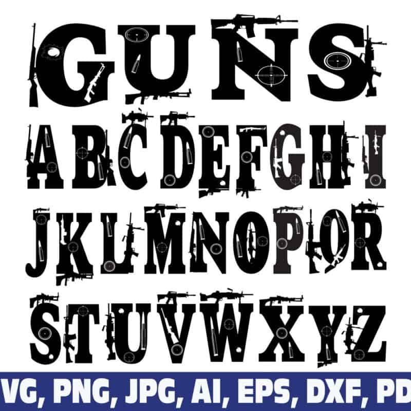 gun-alphabet-font-letters-army-svg-png