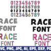 race-track-road-checkered-alphabet-font