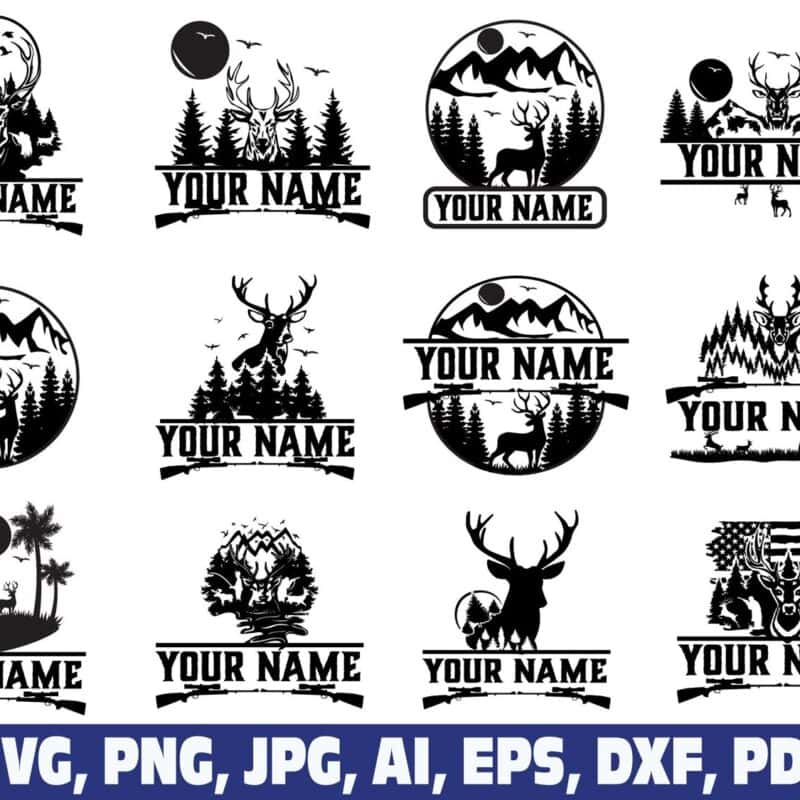 deer-hunting-name-frame-sign-svg-png-dxf