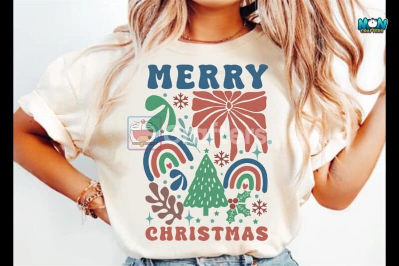 merry-christmas-boho-tree-flower-t-shirt