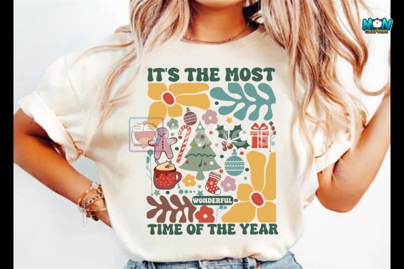 boho-floral-christmas-tree-t-shirt-png