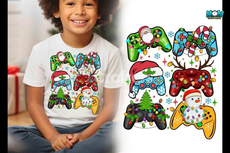 christmas-gaming-controller-t-shirt-kids