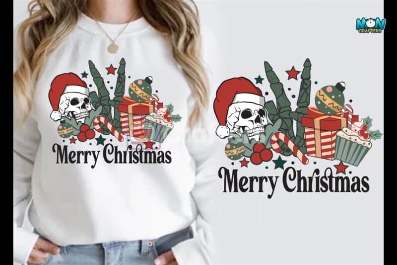 merry-christmas-skeleton-t-shirt-design