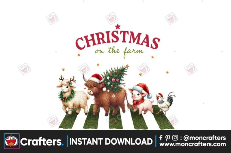 country-christmas-farm-sublimation-png