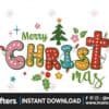 christian-merry-christmas-tree-boho-png